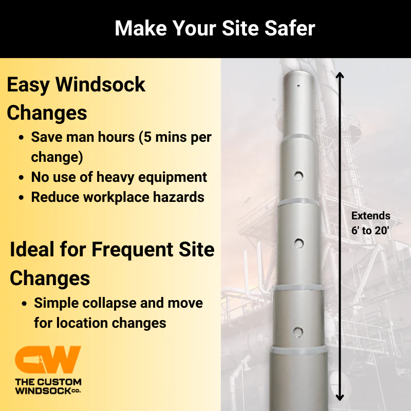 Windsock Telescopic Pole – Oilfield and Industrial Use 1