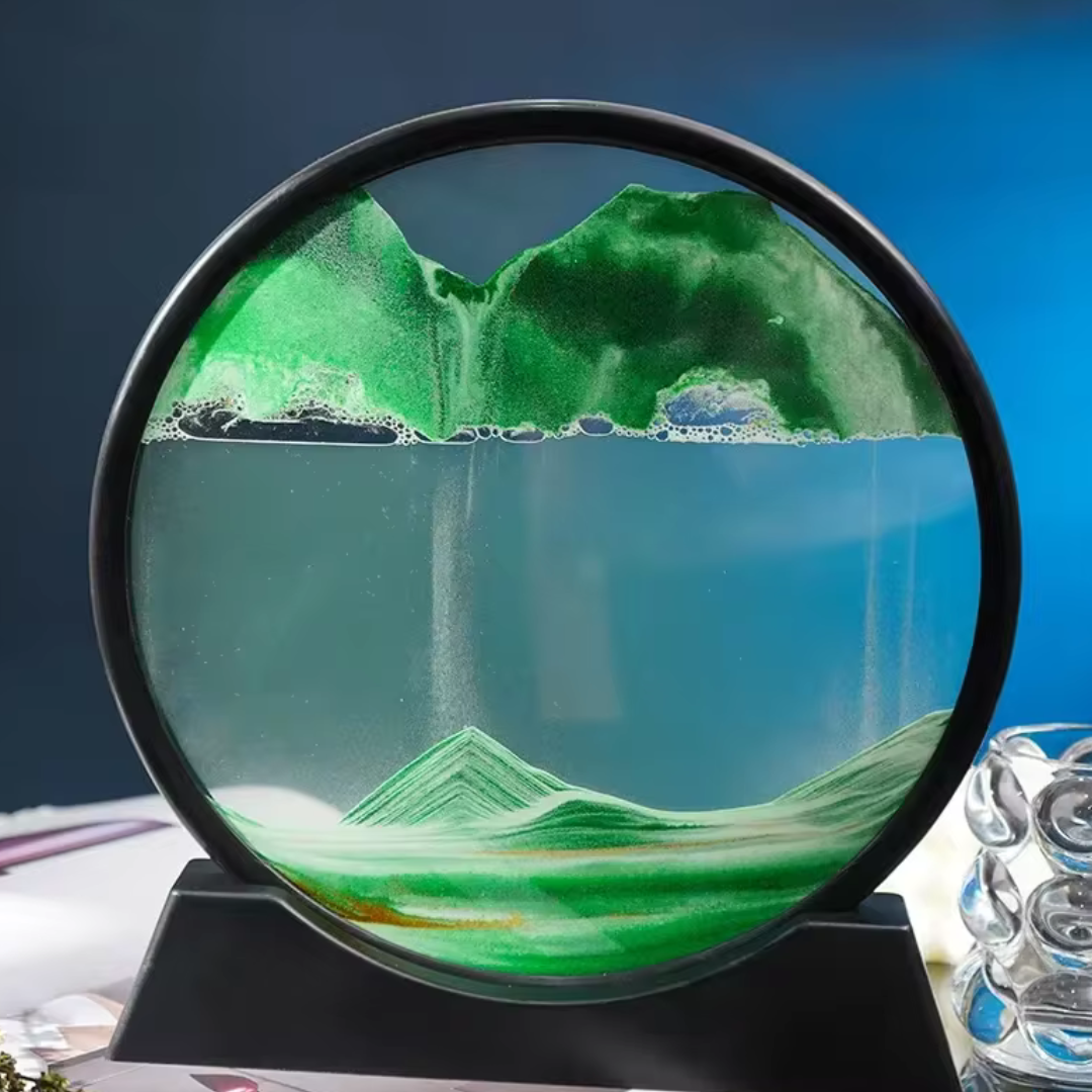 3D Moving Sand Art Nordic Creative Oranment Liquid Hourglass Flowing Sand Sandscape Round Quicksand Painting Home Decor Gifts 3