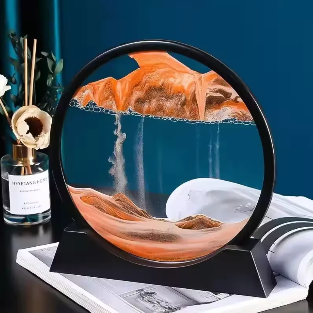 3D Moving Sand Art Nordic Creative Oranment Liquid Hourglass Flowing Sand Sandscape Round Quicksand Painting Home Decor Gifts 1